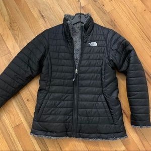 The north face girls black  reversible Xl jacket